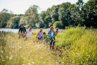 family walking